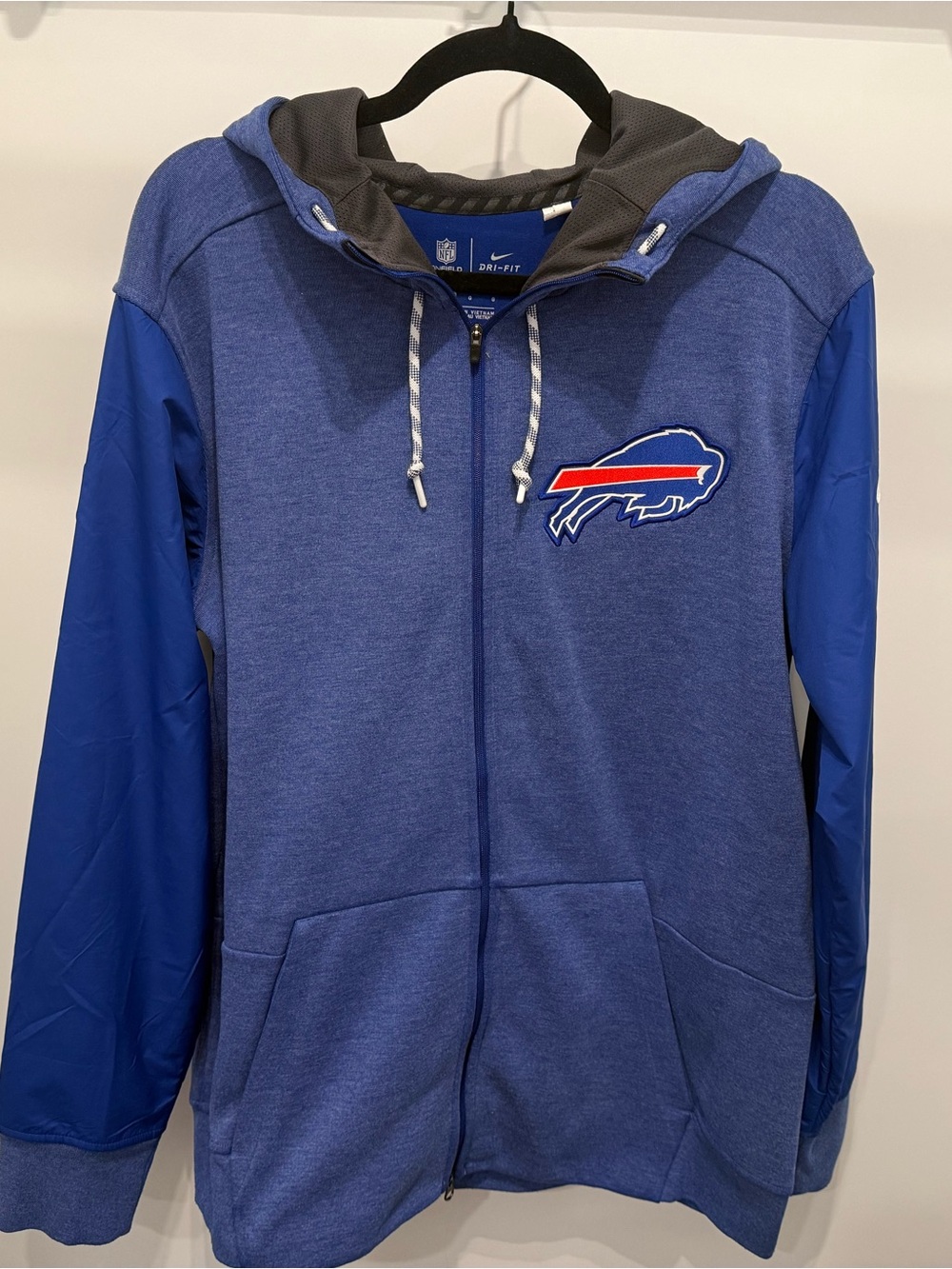 Nike Blue Buffalo Bills NFL Dri- Fit Logo Full-Zip Hoodie